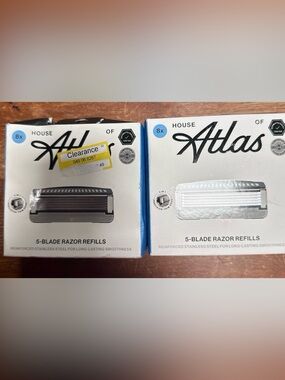 House of Atlas 5-Blade Razor Refills - White & Silver 2 PACK x8 16 Total New